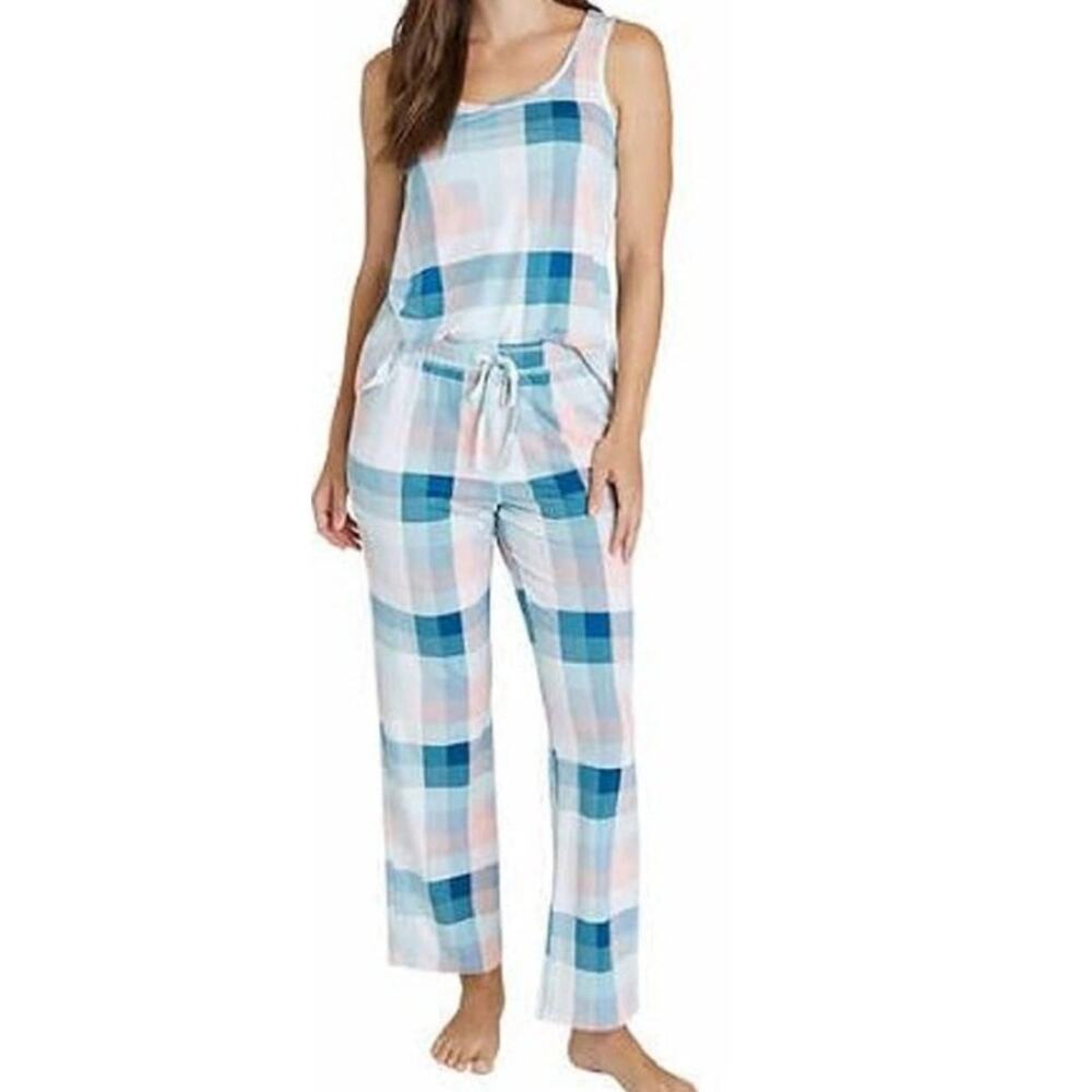 Eddie Bauer Women's Plaid Summer Tank Pajama Set Small